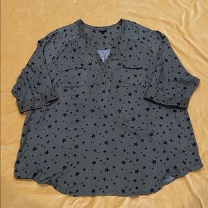Torrid Women's Star Pattern Blouse - Olive